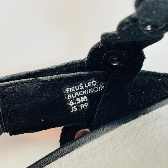 Earth Women's Black Leather Ficus Leo Slingback Wedge Comfort Shoe Size 6.5 M - Picture 7 of 9